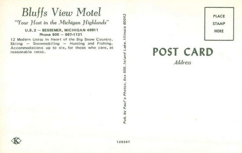 Bluffs Inn (Bluff View Motel) - Old Postcard